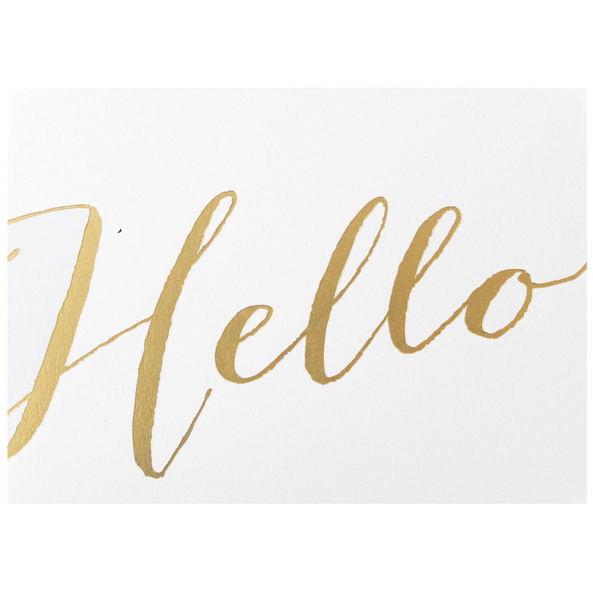 JAM Paper A1 White with Gold Script Blank Greeting Cards & Envelopes, 10ct.